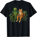 Funny Cat and Alien Gaming. Cool Space Pet Lovers T-Shirt