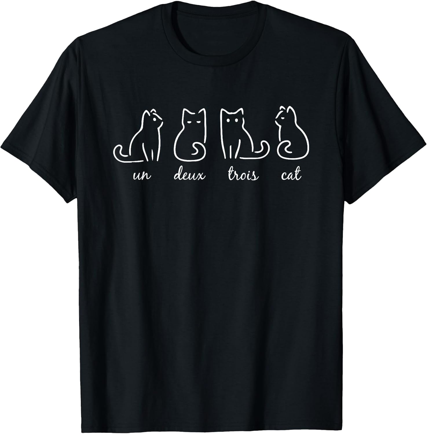 Un Deux Trois Cat Tee Cute Kitten Funny French Cat lover T-Shirt