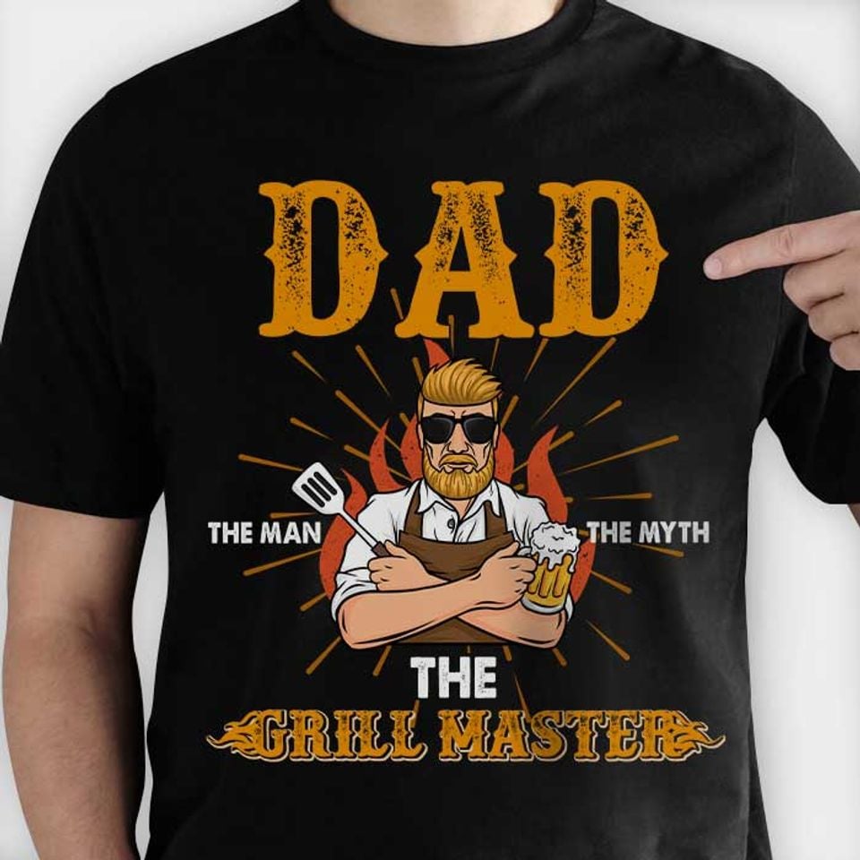 The Myth The Grill Master - Gift for Dads - Personalized Unisex T-Shirt