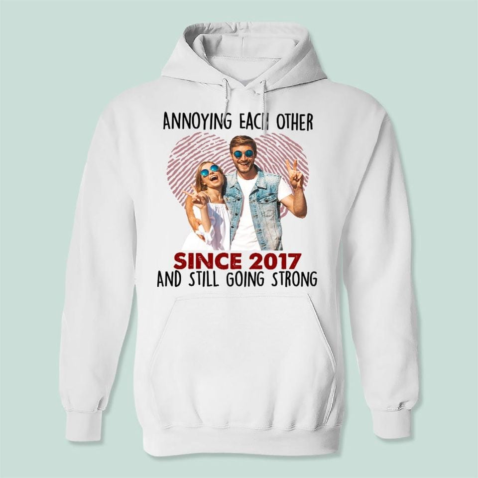 Custom Photo Annoying Each Other Since Year Still Going Strong Couple Unisex T-Shirt