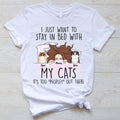 I Like To Stay In Bed With My Cats, Personalized T-Shirt, Custom Gifts For Cat Lovers