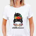 Hashtag Hot Mom Summer Messy Bun, Personalized Summer Unisex T-Shirt