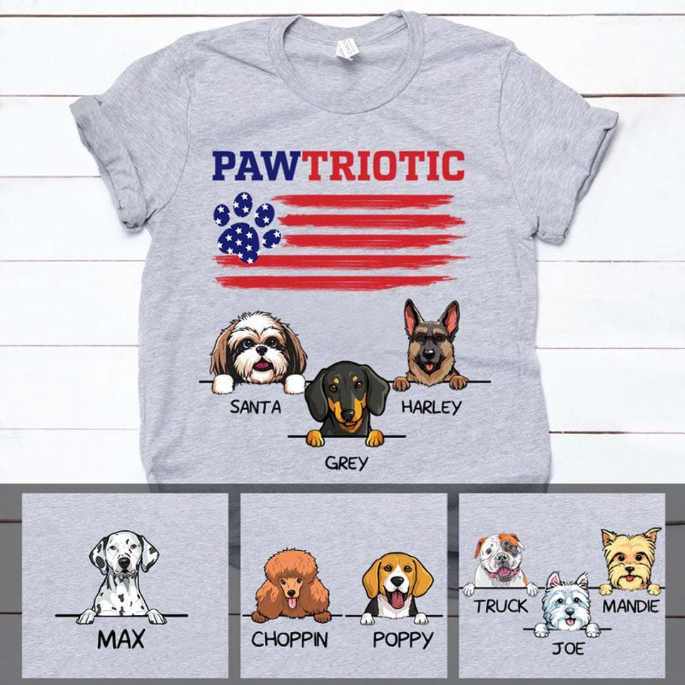 Pawtriotic, Personalized T-Shirt, Gifts for Dog Lovers