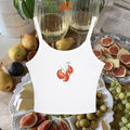 Lobster Loves Martini Strap Tank Top, Micro Rib Scoop Neck Tank Top