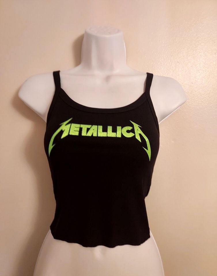 Metallic Women's Spaghetti Strap Tank Tops