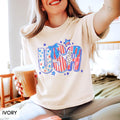 USA July 4th Boxy Tee, Cute American Stars & Stripes Women's Boxy Tee