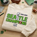 Embroidered Seattle Football Champions 2026 Sweatshirt, Washington State Retro Style 90s Vintage Shirt, Seattle Team Football Fan Gift