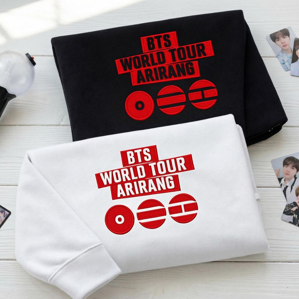 Embroidered BTS's World Tour Arirang Sweatshirt, Crewneck, K-pop Concert Outfit, Fan Gift