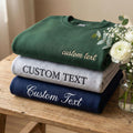 Custom Embroidered Sweatshirt - Personalized Your Text Sweatshirts - Minimalist Anniversary Birthday Wedding Couple Gift For Him/Her