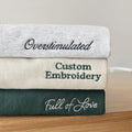 Custom Embroidered Left Chest Sweatshirt, Anniversary Gift, Personalized Gift, Embroidery Sweater, Mother's Day Gift, Couples Gift
