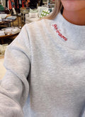 Custom Embroidered Mock Neck Sweatshirt | Cursive Name Crewneck | Bridal Preppy Apparel