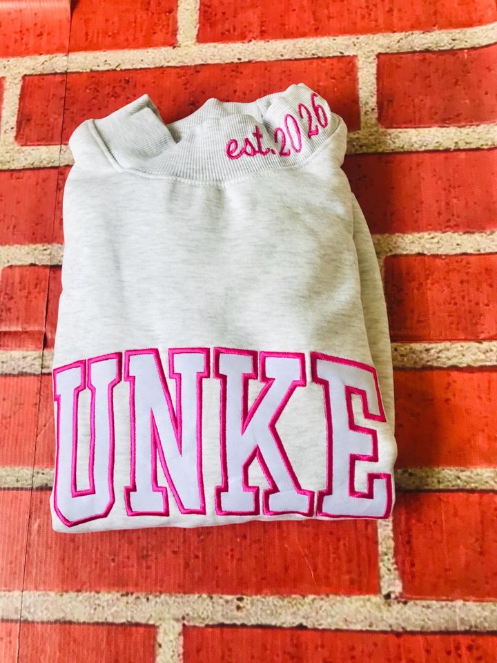 Customized Mock necks Embroidered Sweatshirt  Organic Cotton Fleece, Any Letters