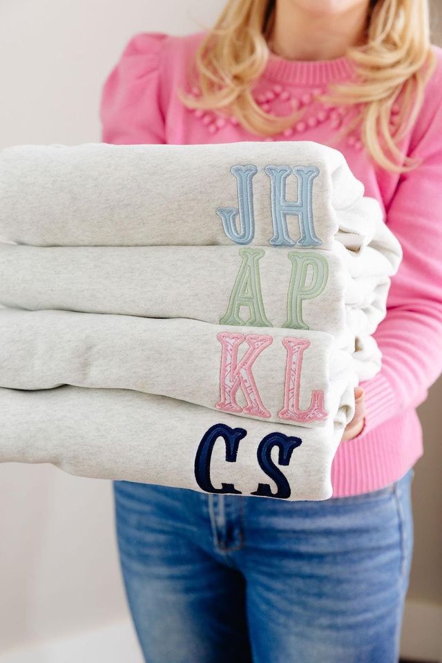 Monogrammed Mockneck Sweatshirt // Embroidered Personalized Monogram Sweatshirt, Monogrammed Crewneck, Personalized Sweater, Gifts for Her