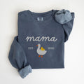 EMBROIDERED Customizable Mama Goose Sweatshirt, Custom New Mom Est Year Sweat Shirt, Baby Pregnancy Reveal Sweater, Duck Mama Crewneck