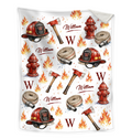 Personalized Firefighter Blanket, Custom Fireman Gift, Fire Academy Graduation Gift, First Responder Appreciation, Fire Rescue Throw