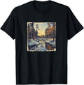 River In Winter Forest Vintage Landscape Merch