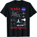 Space Shuttle Schematic Blue Print T-Shirt