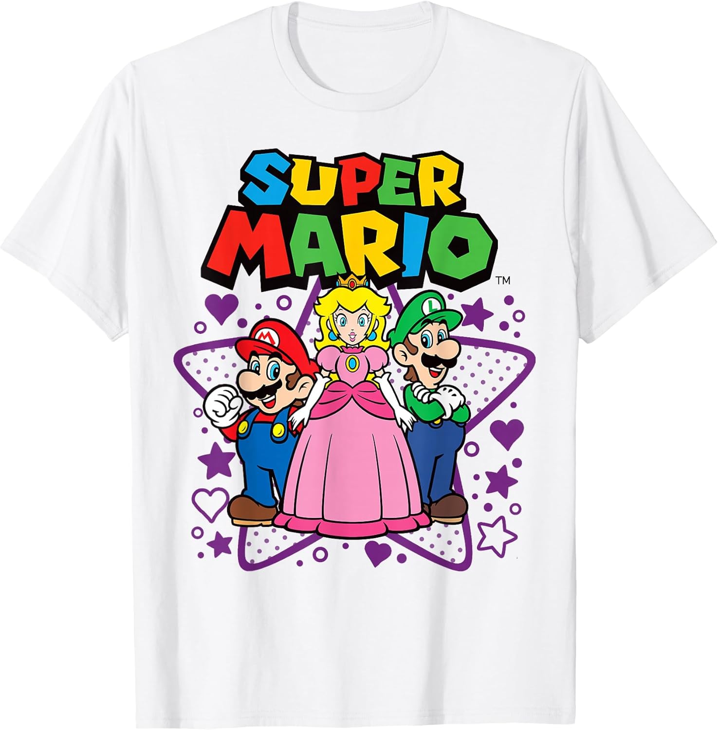 Peach Luigi Trio Stars and Hearts T-Shirt