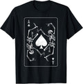 Goth Punk Ace of Spades Card Shark Gambler Skeleton T-Shirt