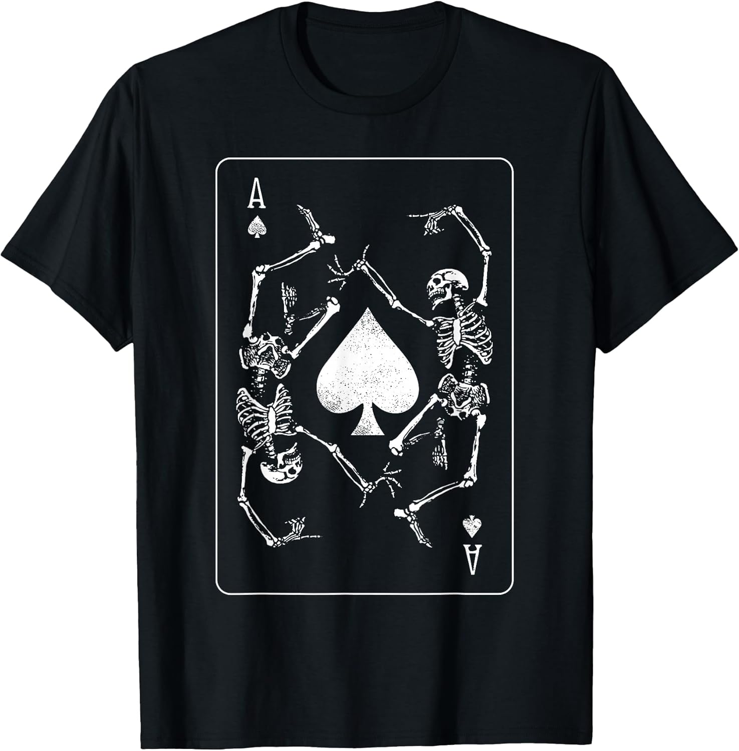 Goth Punk Ace of Spades Card Shark Gambler Skeleton T-Shirt