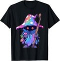 Unisex-Adults Psychedelic Festival Trippy Wizard EDM Rave T-Shirt Black Small Short Sleeve T-Shirt