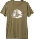 Retro Full Moon & Minimalist Pine Tree Vintage Graphic Premium Tri-blend T-Shirt