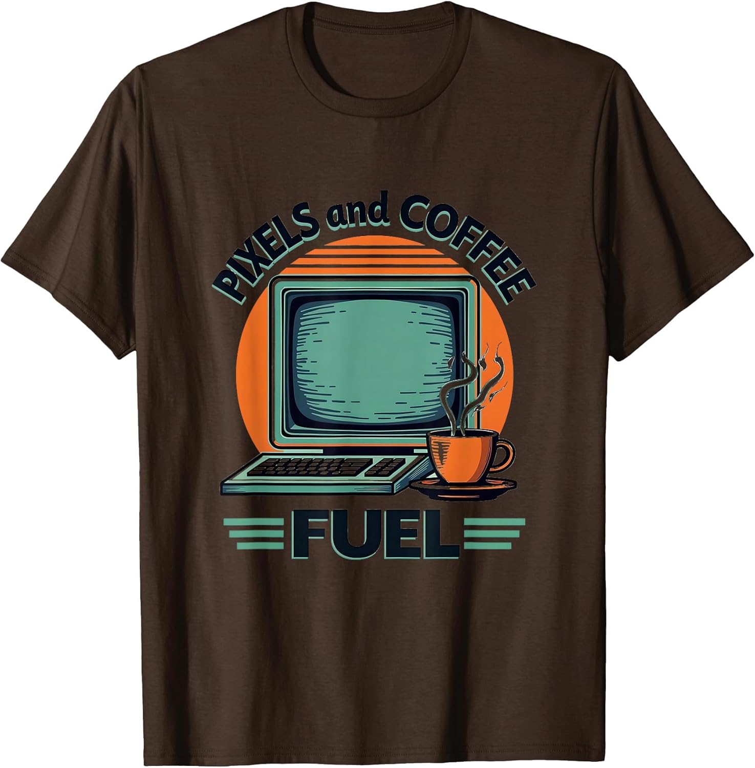 Pixels and Coffee Fuel Graphic Designer Design T-Shirt