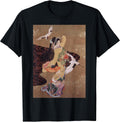 Dance of Cranes Japanese Retro Art T-Shirt Small