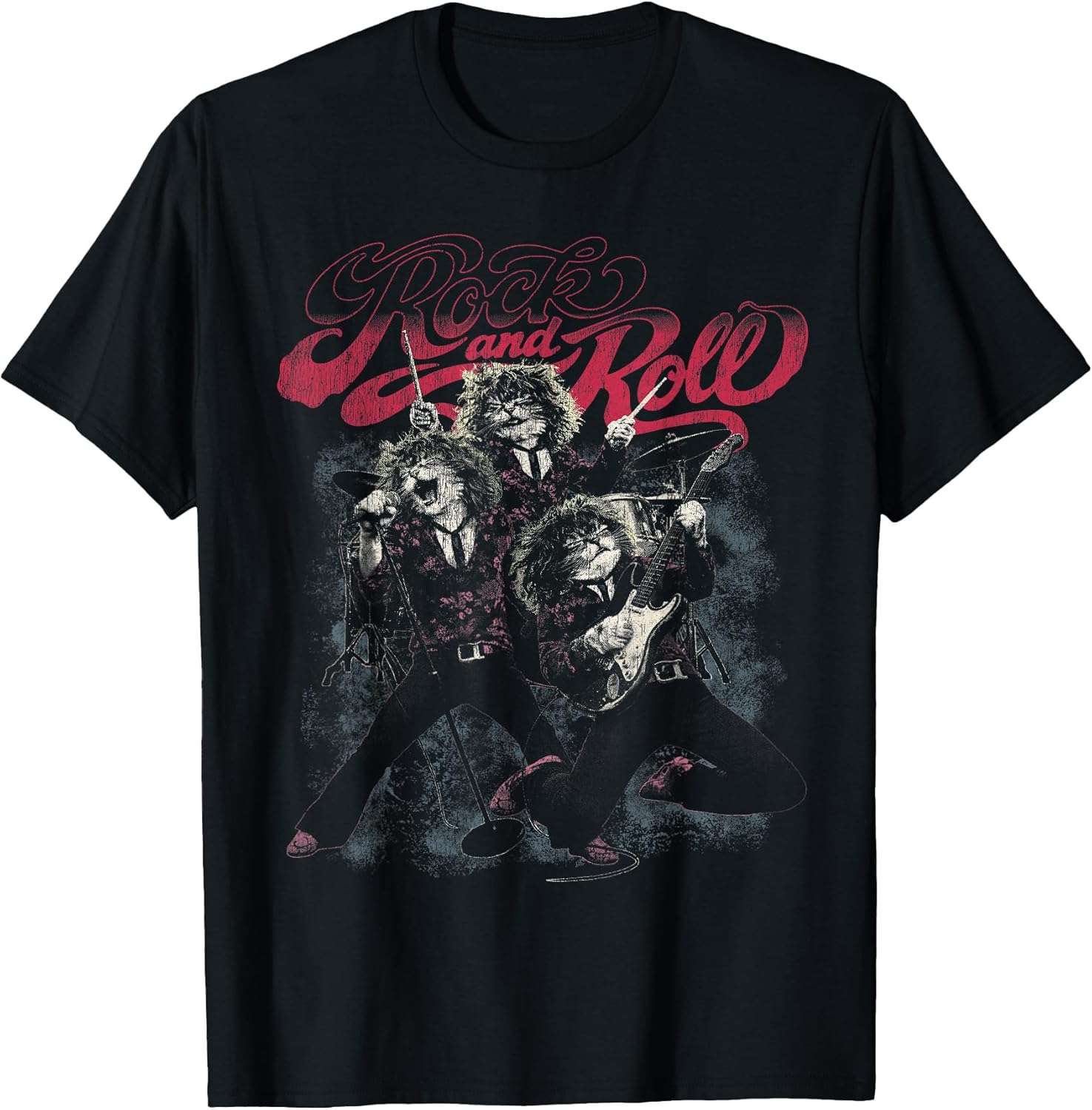 Rock and Roll Cats Band Vintage Timeless Music Lovers Retro T-Shirt
