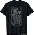 The Lovers Tarot Card Goth Skull Halloween Gothic Occult T-Shirt