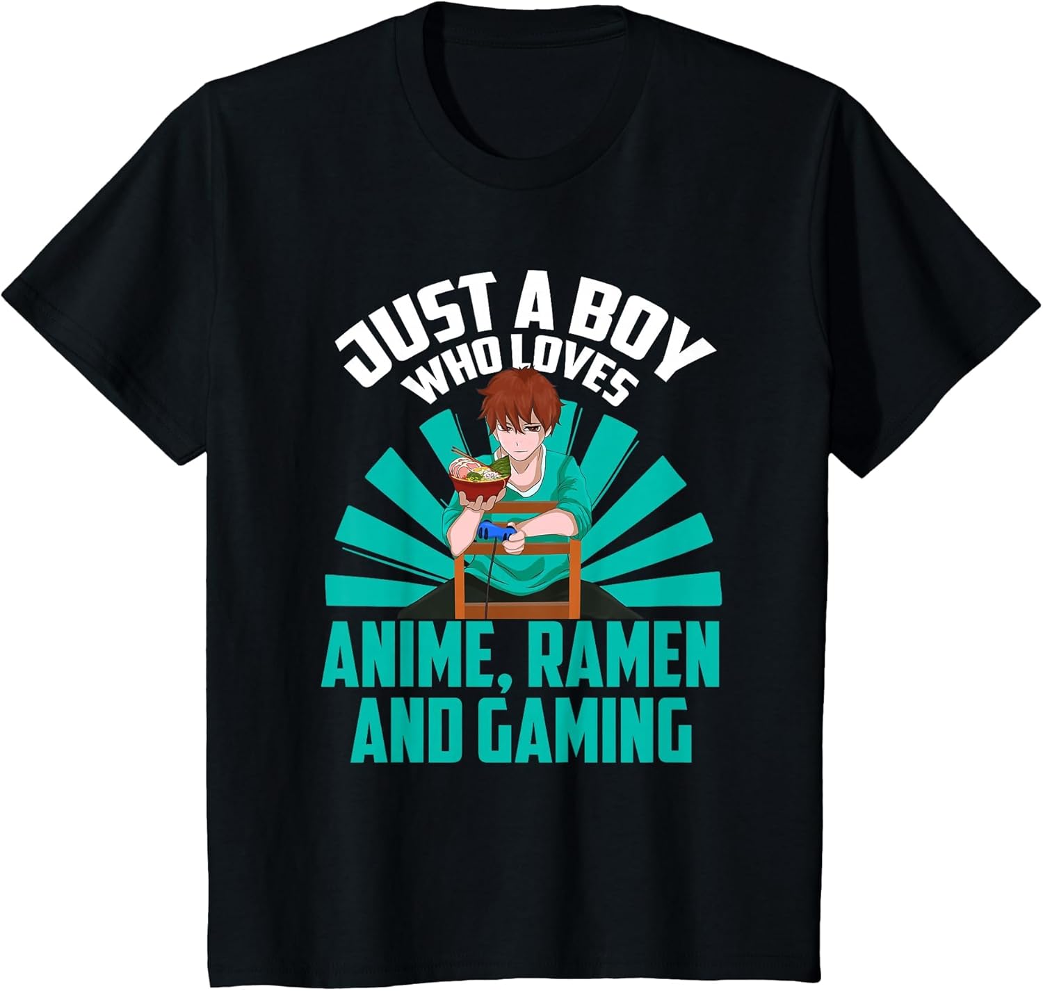 Kawaii Boys Japan Gamer Ramen Noodles Gaming Manga Anime T-Shirt
