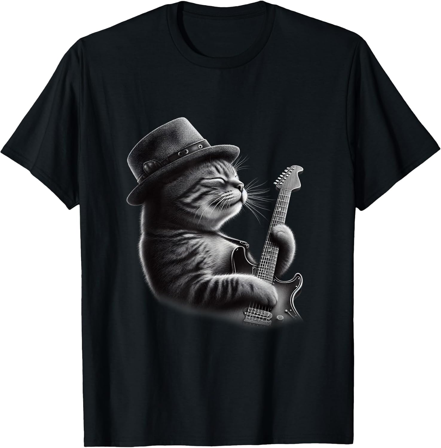 Cat Playing Guitar Rock Music Store
