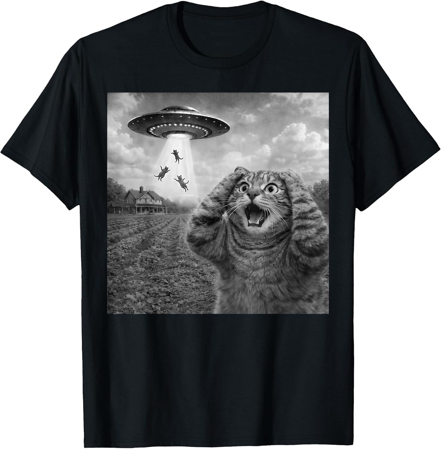 Surprise Cat Selfie UFO Apparel Gifts Graphic Tees