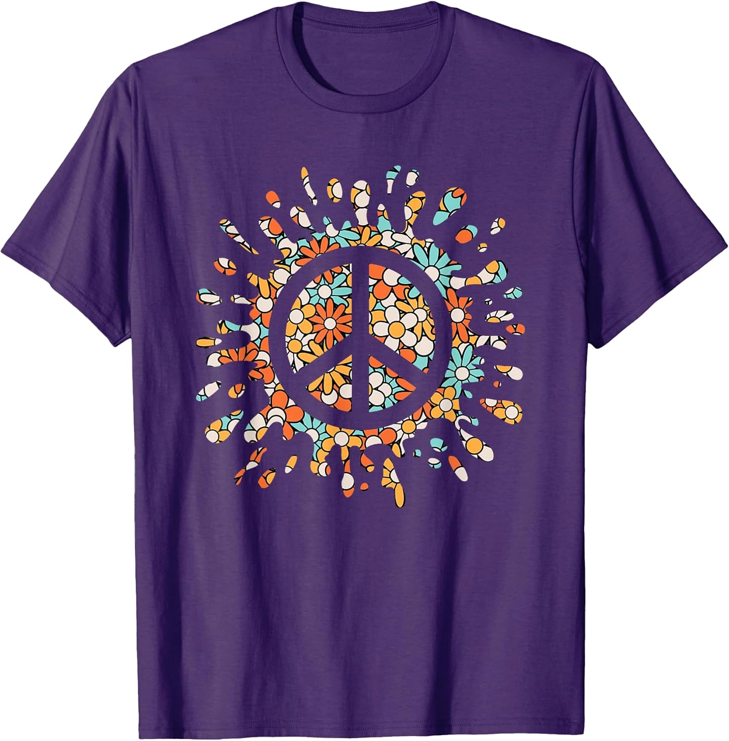 Peace Sign Hippie Flower Groovy 60s 70s Party Outfit T-Shirt