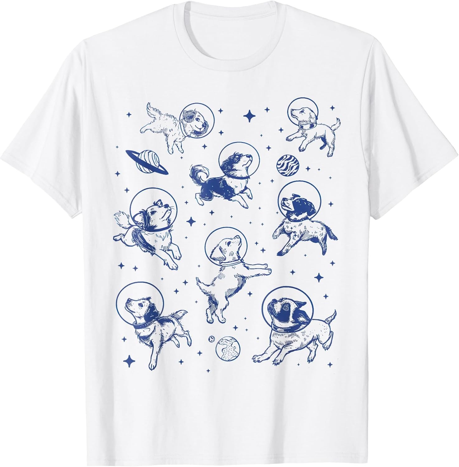 Dogs In Space Retro t -shir t