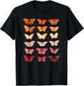 Lesbian Flag Colour Butterfly Subtle Sapphic Pride Aesthetic T-Shirt