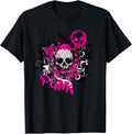 Pink Skull y2k 2000s Emo Punk Rock Scene Kid Goth Graphic T-Shirt