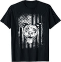 Patriotic Pitbull American Flag Dog Lover T-Shirt Small