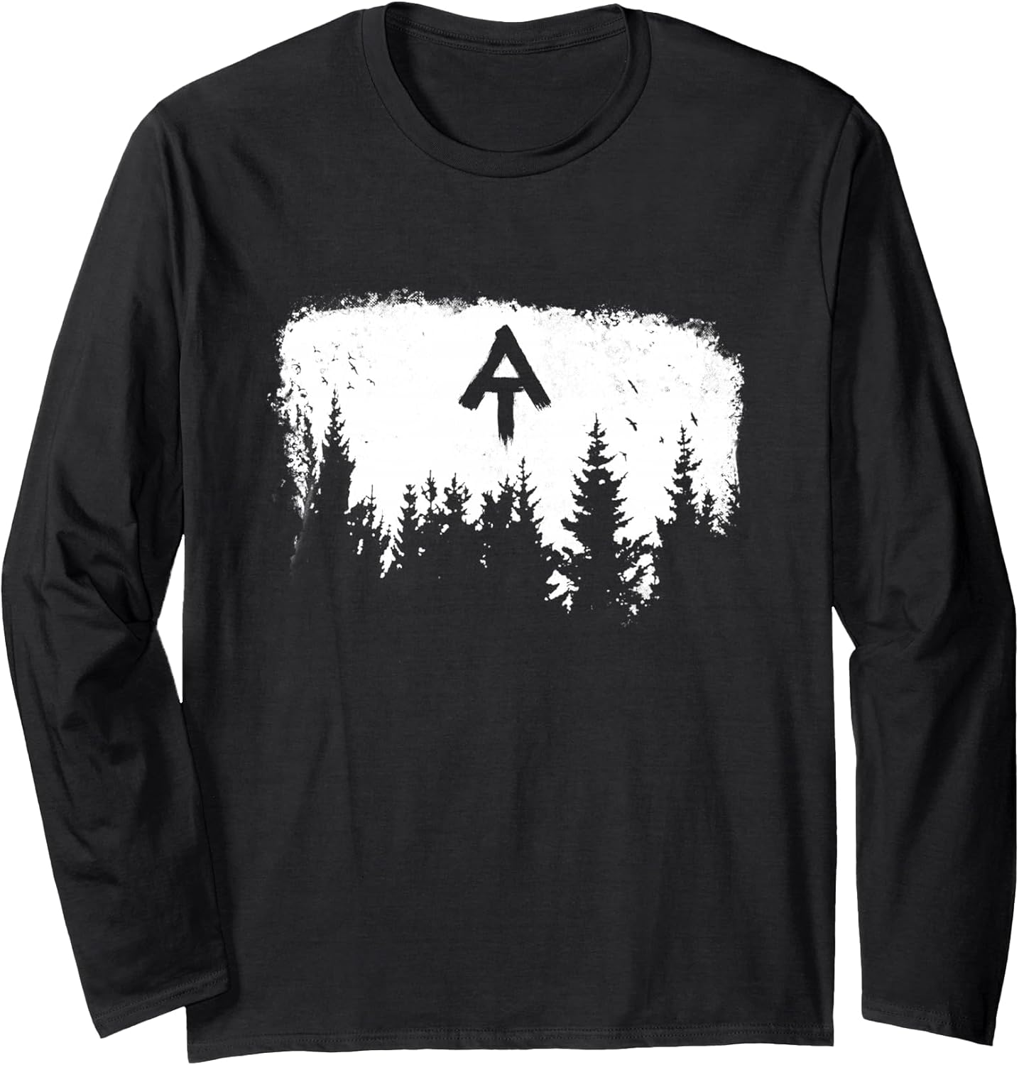 White Blaze Appalachian AT Trail Minimalist Pine Tree Hike Long Sleeve T-Shirt