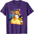 Funny Cat Lover Cat Astronaut Riding Taco in Space