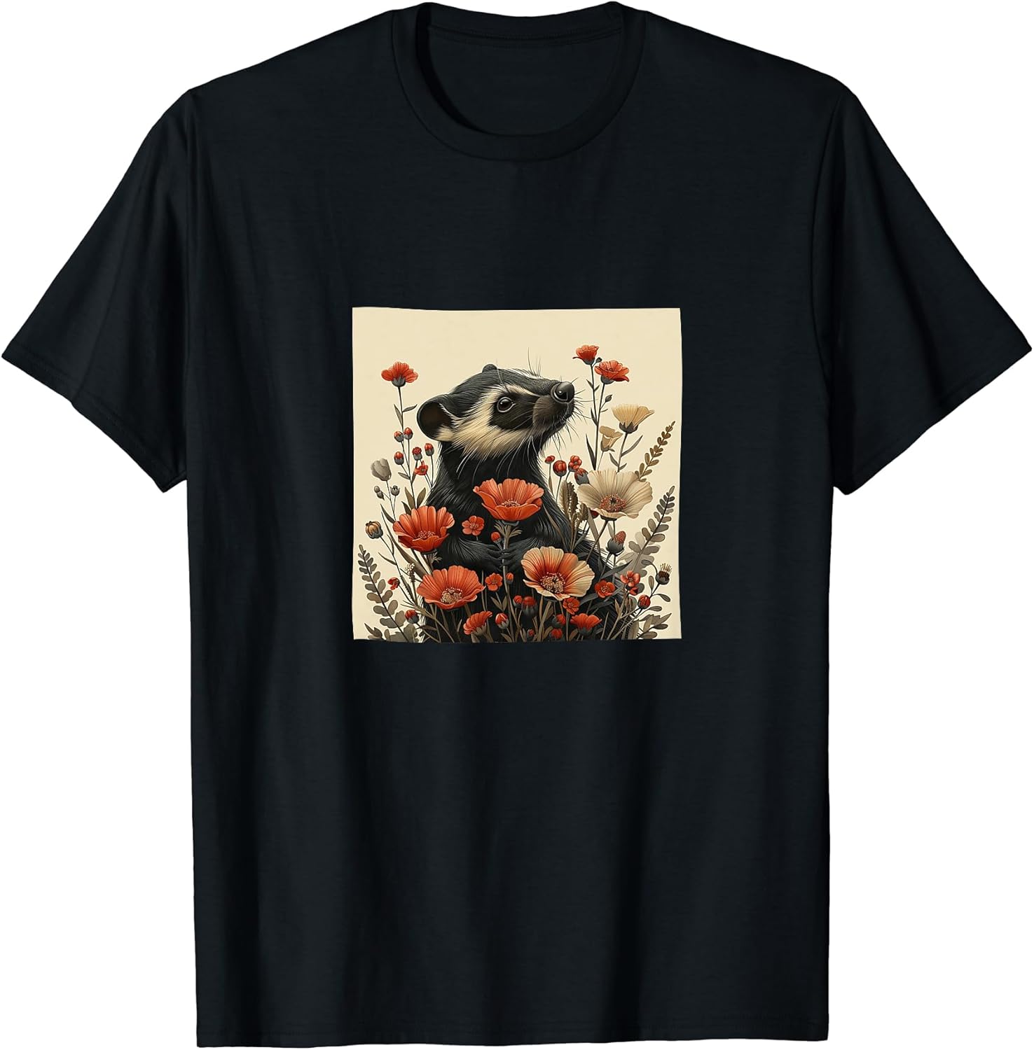 Skunk Cottagecore Botanical Flowers Merch