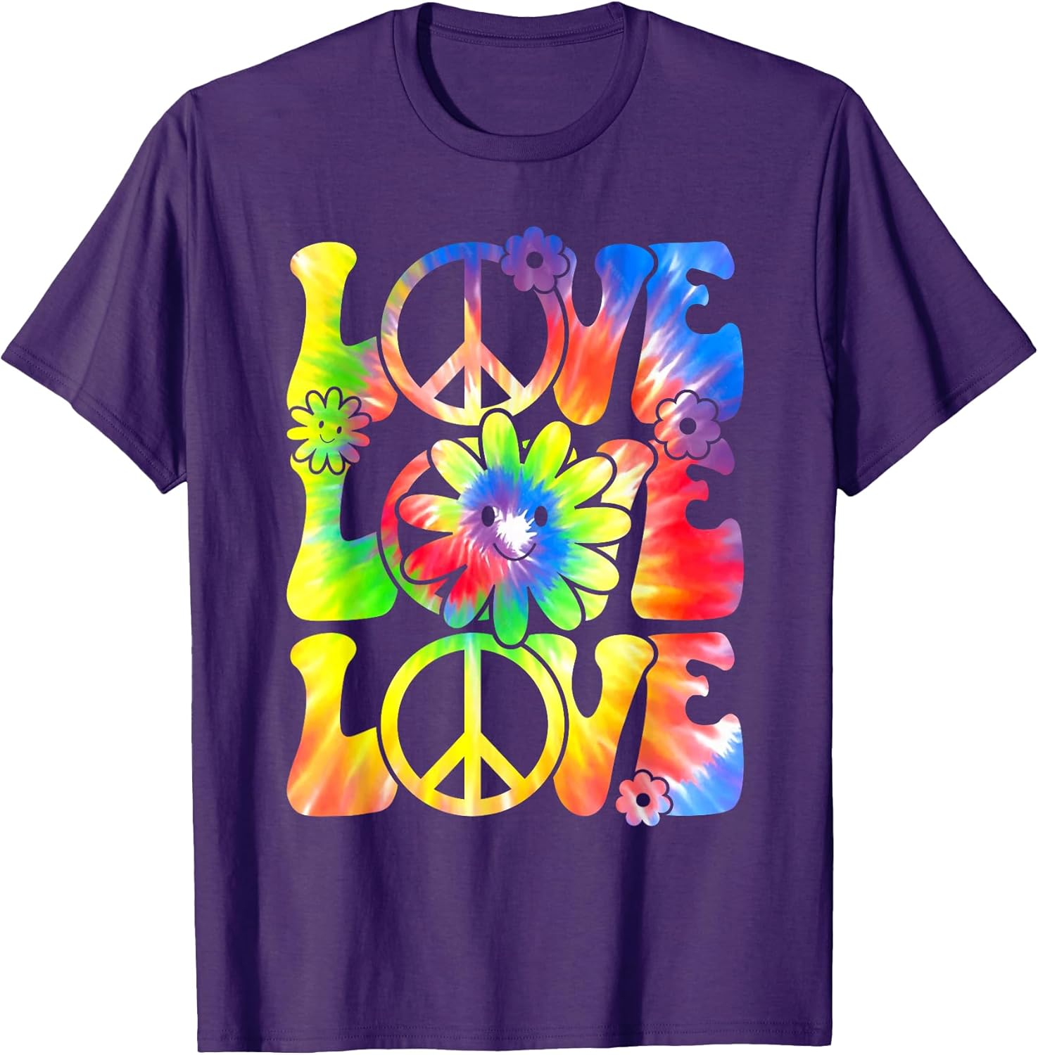 Groovy Tie Dye Love Retro 70's Hippie Vintage 70s Costume T-Shirt