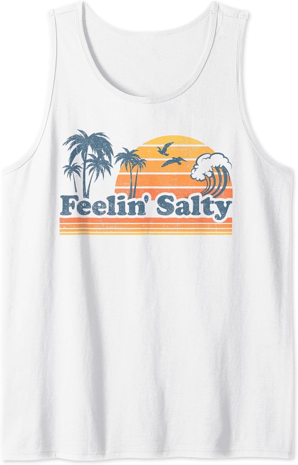 Funny Feelin Salty Beach Summer Vacation Vintage 70's Retro Tank Top