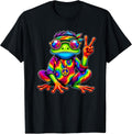 Hippie Tie-Dye Frog, 70s Party & 60s Costume, Peace Sign T-Shirt