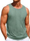 Mens Tank Tops Casual Sleeveless Hollow Out T-Shirts Muscle Summer Beach Hippie Shirts with Pocket