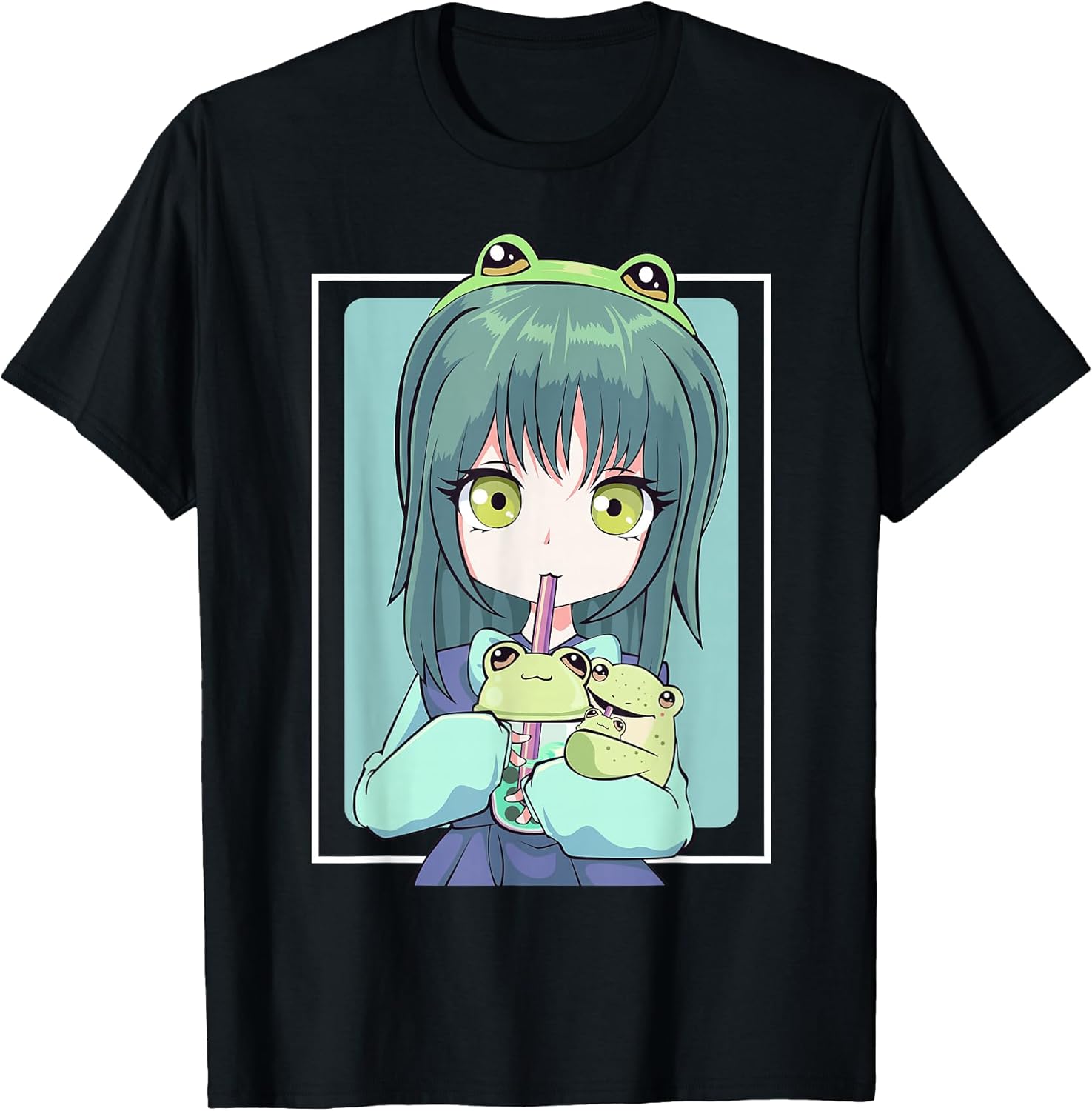 Manga Anime Boba Tea Frog Girl