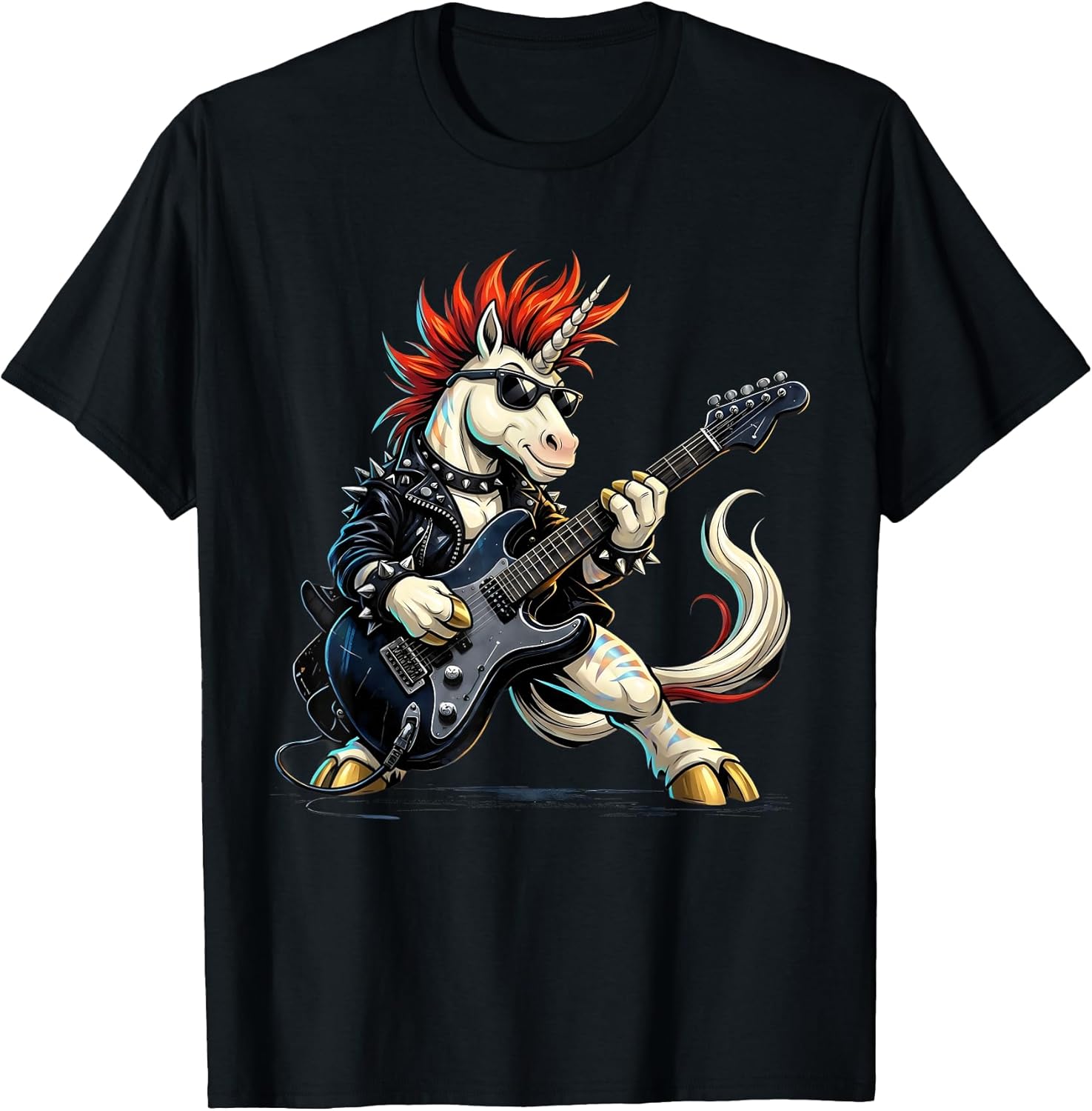 Cute Punk Unicorn Rock'n Roll Rockstar Punk Band Kids Boys T-Shirt