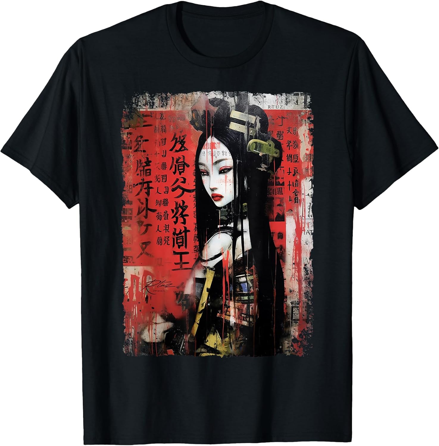 Hip Hop Y2K Vintage Hipster Edgy Urban Streetwear Geisha T-Shirt