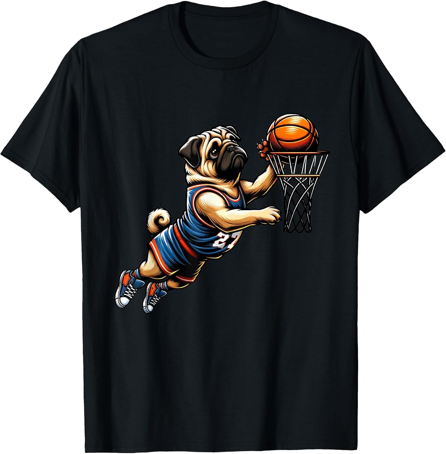 Pug Basketball Dog Lovers Basketball Player T-Shirt