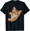 Cute little cat hiding for lover cats kitty kitten owner T-Shirt for Men Women Kids